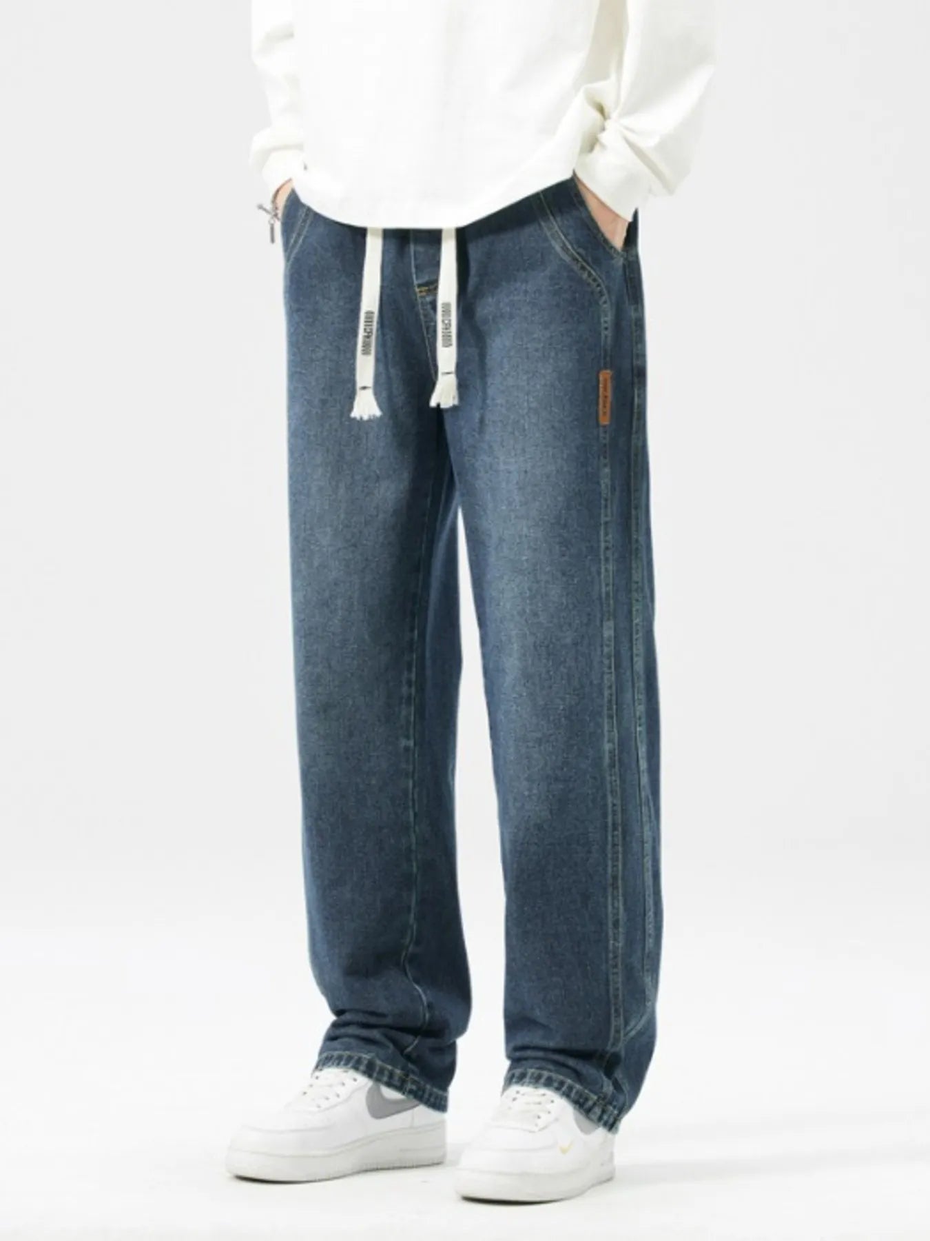 Men's Full Size Washed Loose Fit Wide Leg Jeans Plus Size - Tigbul's Variety Fashion Shop