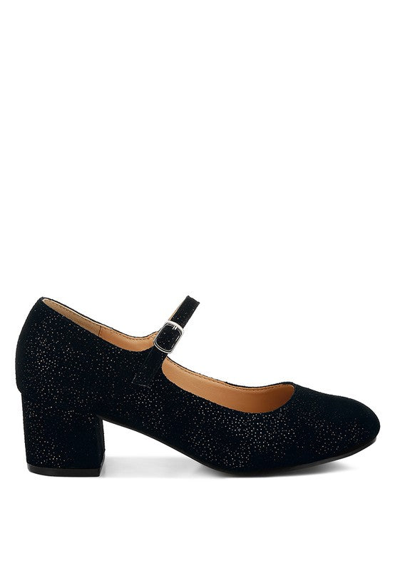 Bettola Shimmer Suede Mary Jane Dress Shoes - Tigbul's Variety Fashion Shop