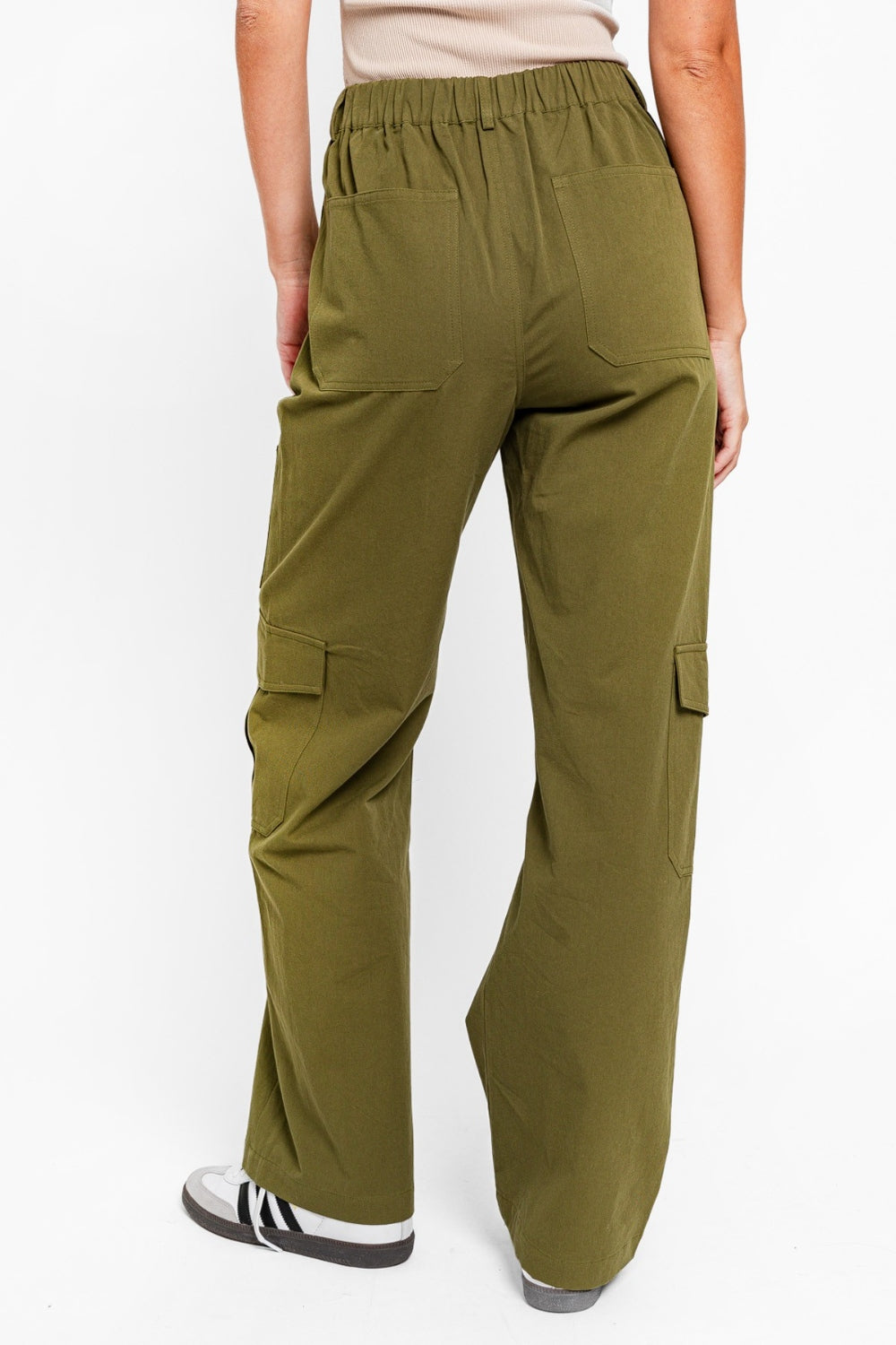 Tasha Apparel High Waisted Wide Leg Cargo Pants with Pockets - Tigbuls Variety Fashion