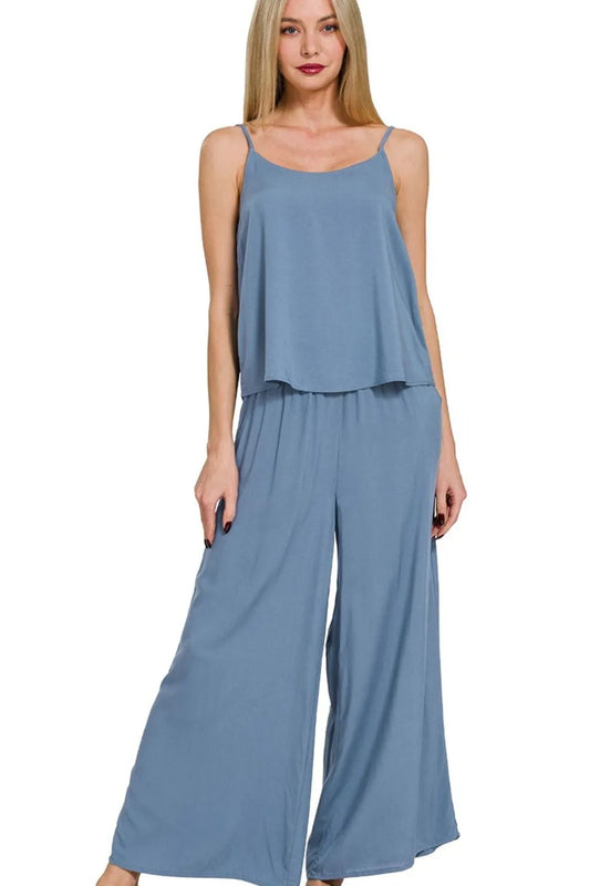 Zenana Woven Cami & Pants Set - Tigbul's Variety Fashion Shop