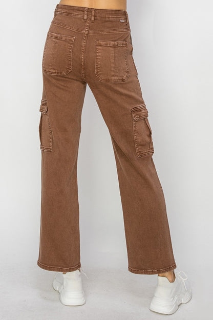 Risen Full Size High Rise Cargo Jeans - Tigbul's Variety Fashion Shop