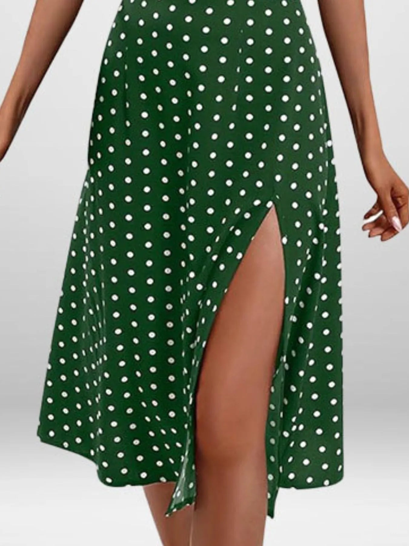 Full Size Slit Printed Cami Midi Dress Plus Size - Tigbul's Variety Fashion Shop