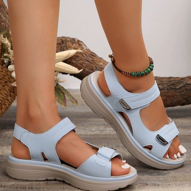 Women's Velcro Open Toe Sandals - Tigbul's Variety Fashion Shop