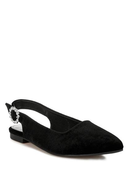 Dolan Velvet Slingback Flat Sandals - Tigbul's Variety Fashion Shop