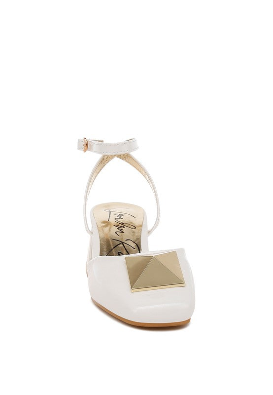 Griselda Brooch Detail Ankle Strap Sandals - Tigbul's Variety Fashion Shop