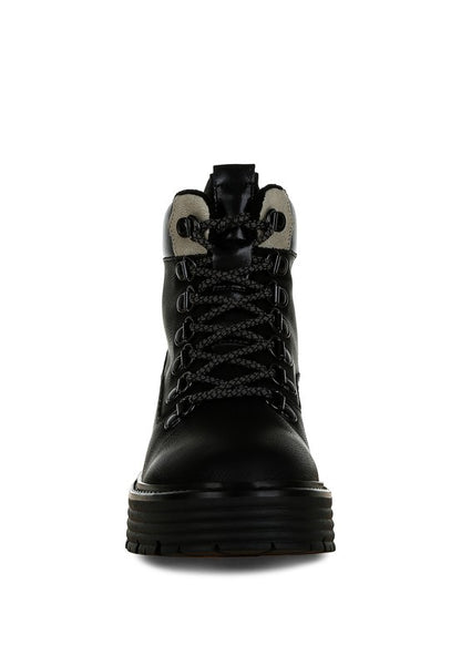 Boskoff Lace-Up Chunky Warm Ankle Boots - Tigbul's Variety Fashion Shop