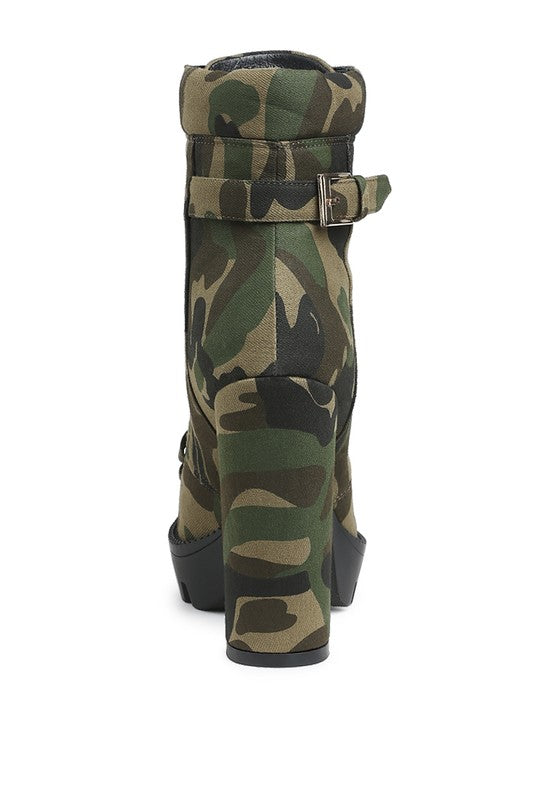 Palmetto Camouflage Ankle Boots - Tigbul's Variety Fashion Shop