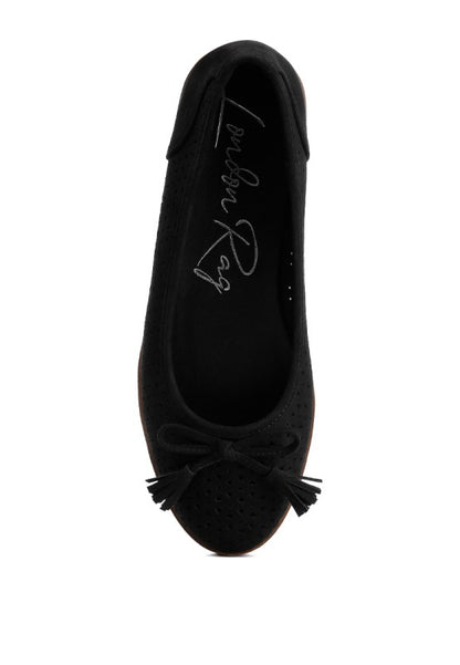 Pacer Perforated Leather Ballerinas - Tigbul's Variety Fashion Shop