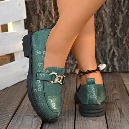 Round Toe Block Heels Loafers - Tigbul's Variety Fashion Shop