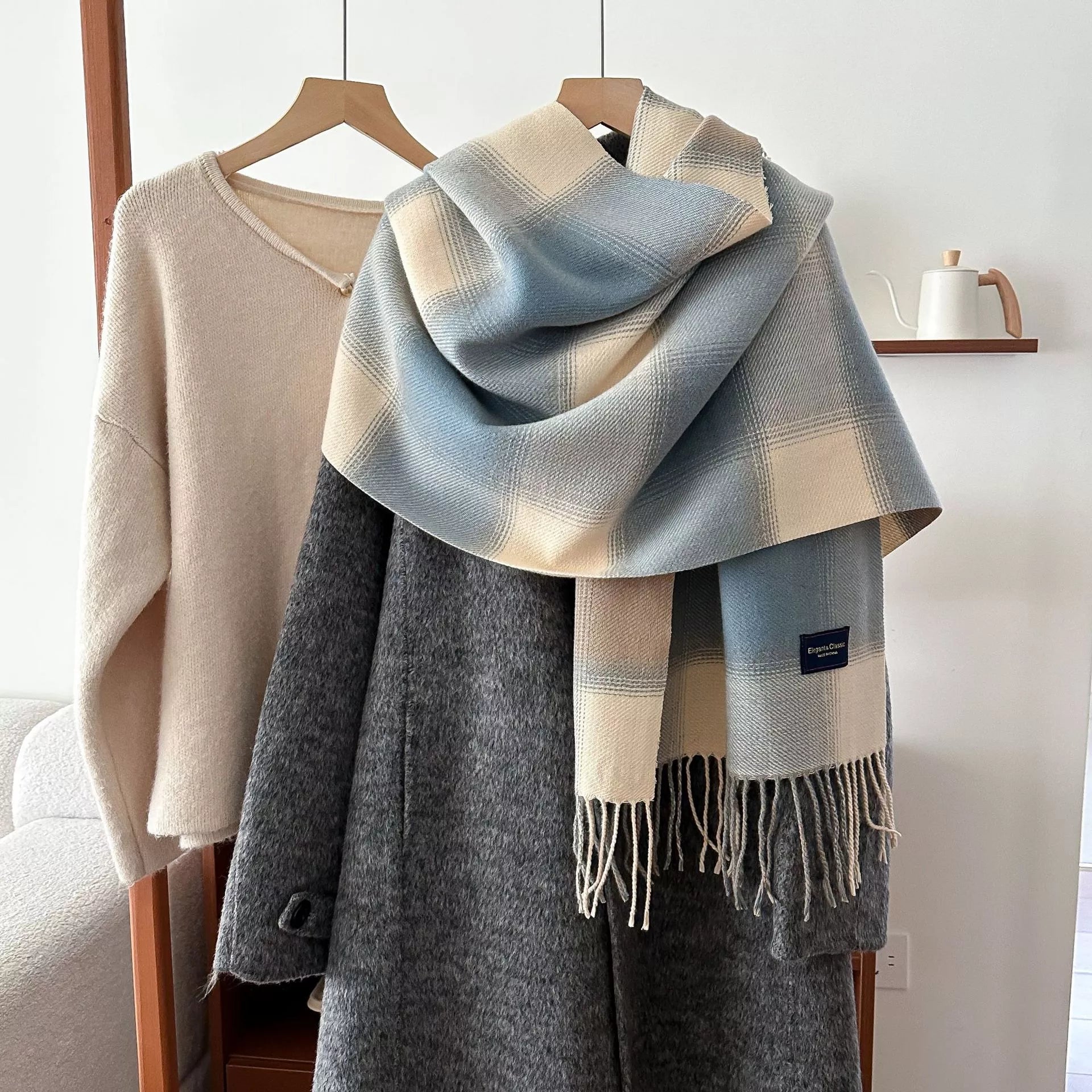 Plaid Fringe Scarf - Tigbul's Variety Fashion Shop