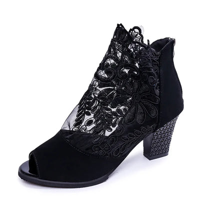 Peep Toe Block Heels Sandals - Tigbul's Variety Fashion Shop
