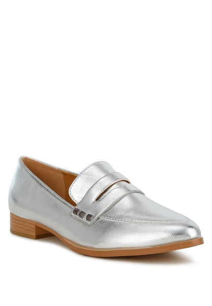 Potania Penny Strap Metallic Loafers - Tigbul's Variety Fashion Shop