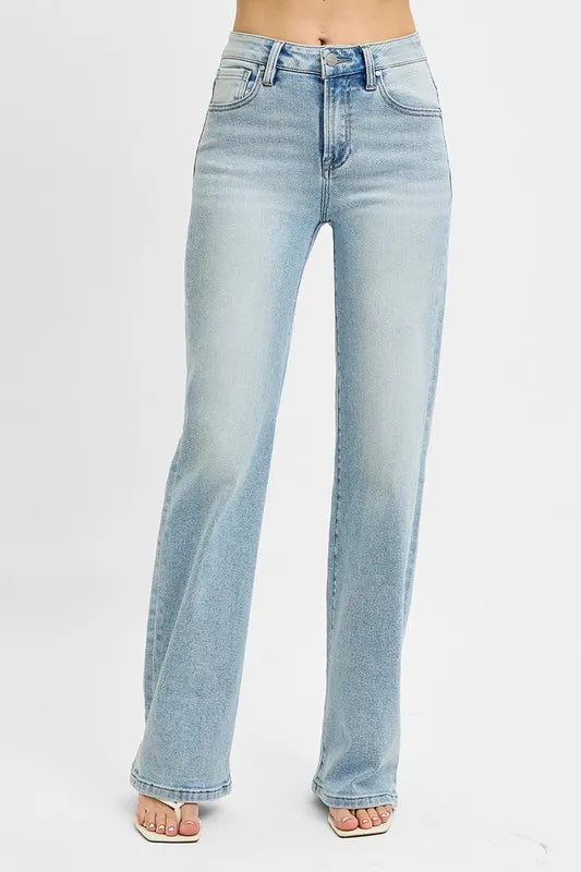 RISEN High Rise Wide Leg 90's Jeans - Tigbul's Variety Fashion Shop