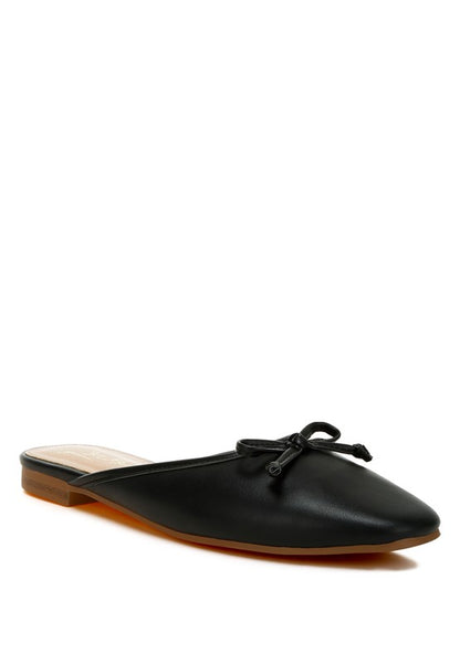 Eras Bow Slip-On Flat Mules - Tigbul's Variety Fashion Shop