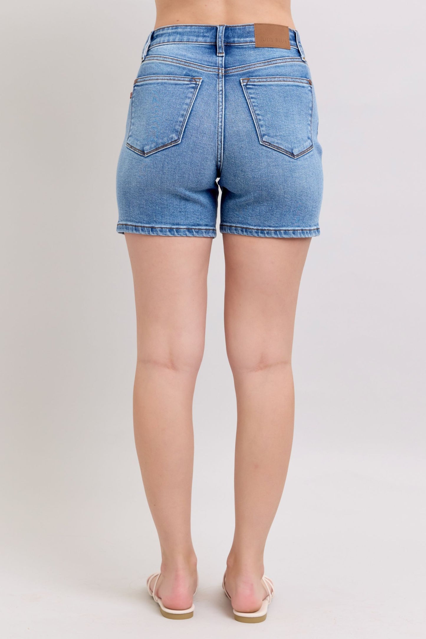 Judy Blue Full Size 2 Button Denim Shorts with Pockets Plus Size - Tigbul's Variety Fashion Shop
