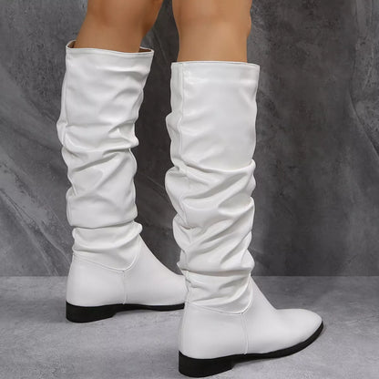 Slouchy Block Heel Boots - Tigbul's Variety Fashion Shop