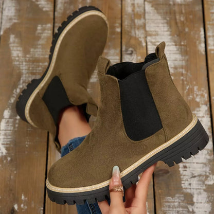 Round Toe Block Heels Boots - Tigbul's Variety Fashion Shop