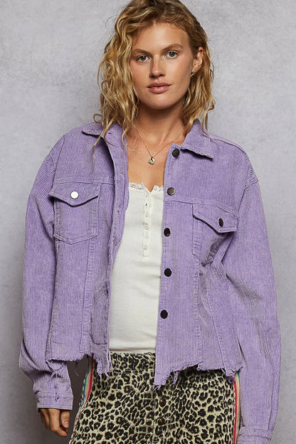 POL Button Down Corduroy Trucker Jacket - Tigbul's Variety Fashion Shop