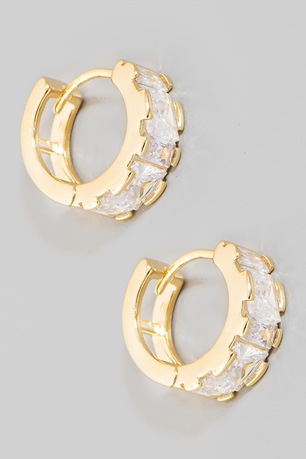 Fame Mini Rhinestone Huggie Hoop Earrings - Tigbul's Variety Fashion Shop