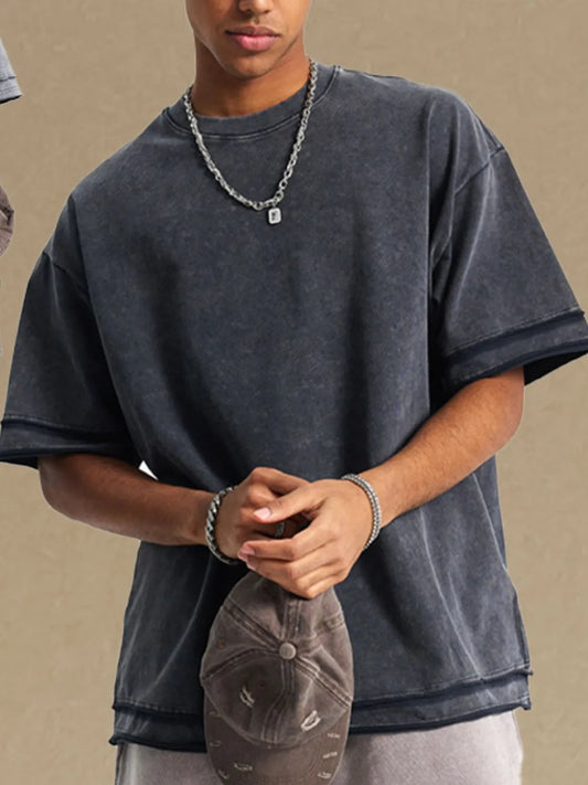 Men's Round Neck Half Sleeve T-Shirt - Tigbul's Variety Fashion Shop