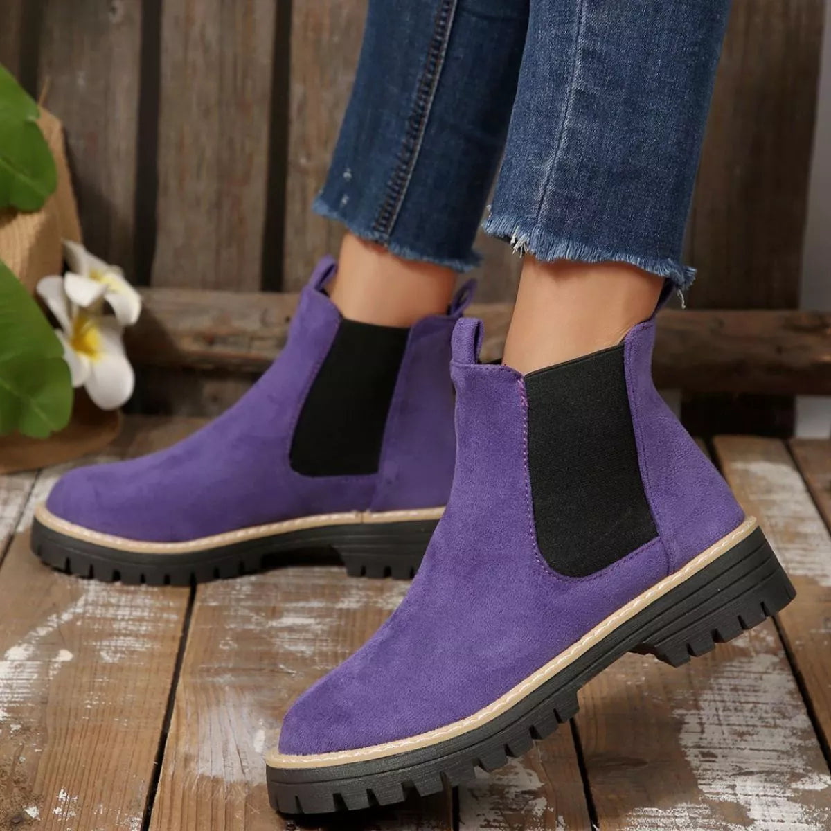 Round Toe Block Heels Boots - Tigbul's Variety Fashion Shop