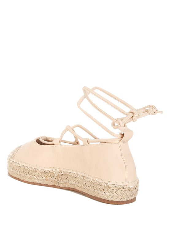 Alaya Woven Toe Lace-Up Espadrilles - Tigbul's Variety Fashion Shop