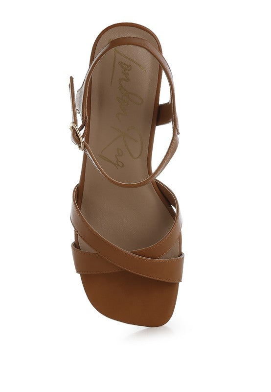 Edessa Square Toe Block Heel Sandals - Tigbul's Variety Fashion Shop