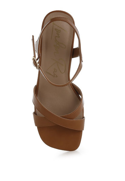Edessa Square Toe Block Heel Sandals - Tigbul's Variety Fashion Shop