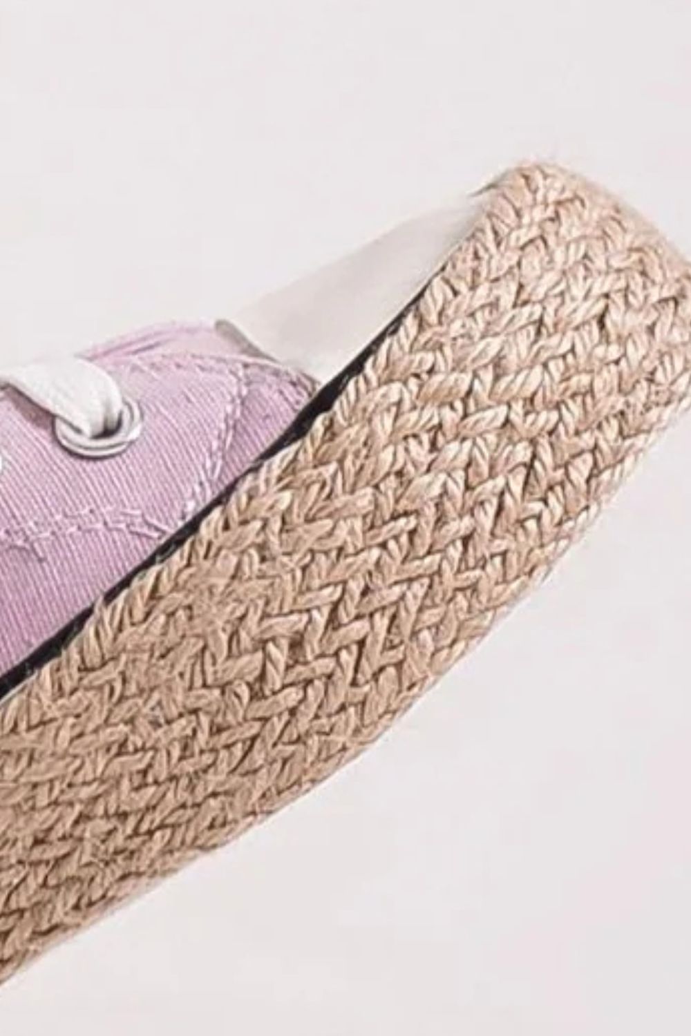 Lilac Lace Up Woven Espadrille Sole Sneakers - Tigbul's Variety Fashion Shop