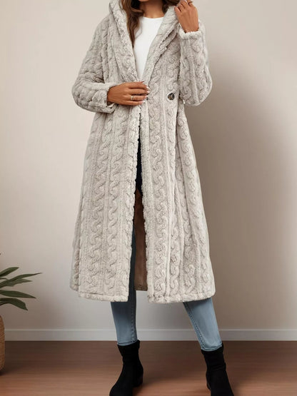 Sherpa Longline Hooded Coat - Tigbul's Variety Fashion Shop