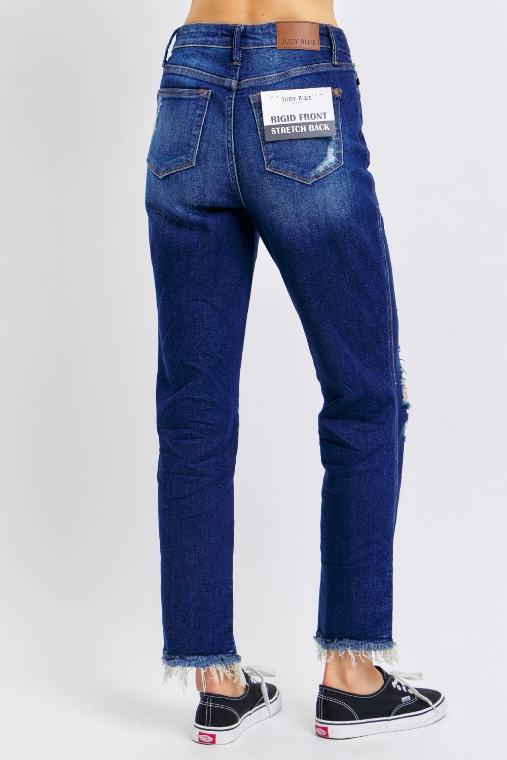 Judy Blue Full Size High Waist Rigid Magic Heavy Destroy Straight Jeans - Tigbul's Variety Fashion Shop