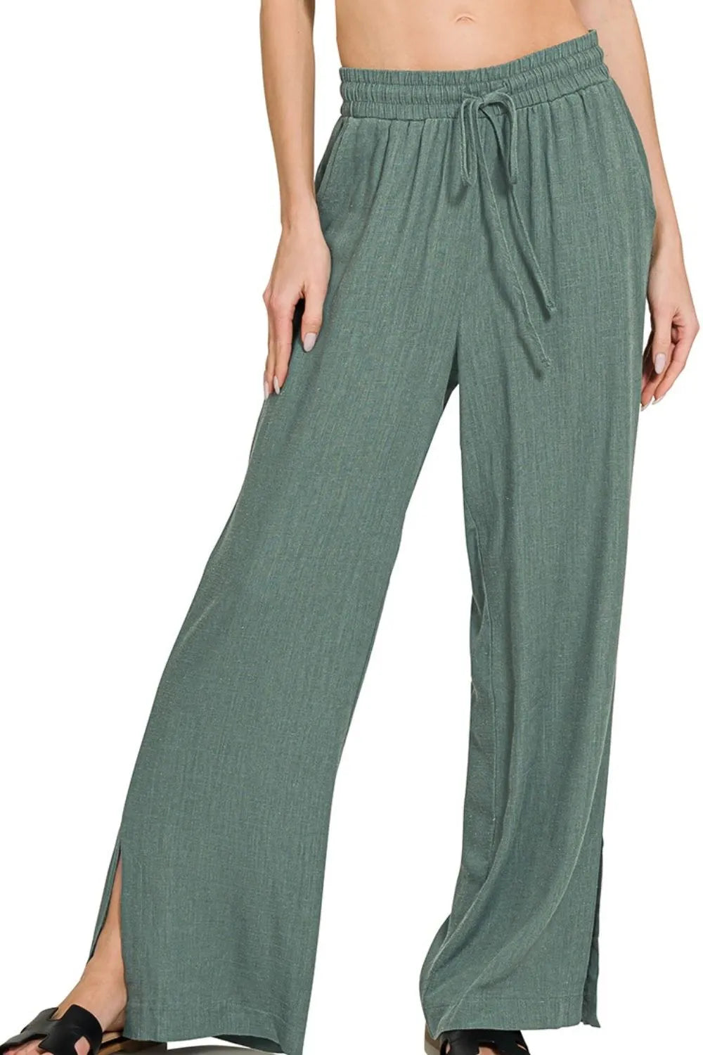 Zenana Linen Drawstring Pants - Tigbul's Variety Fashion Shop