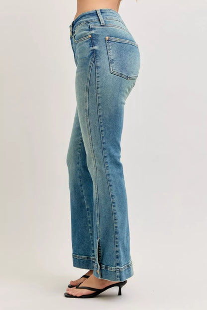 Judy Blue High Waist Vintage Wash Flare Jeans - Tigbul's Variety Fashion Shop