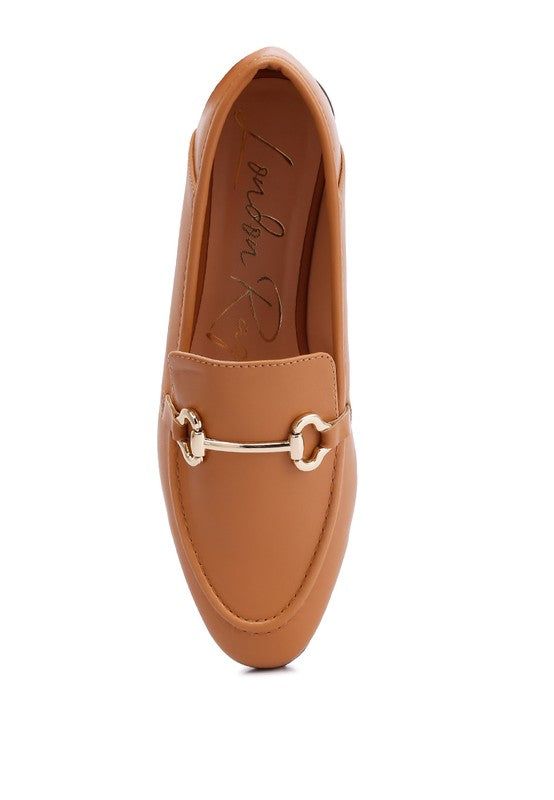 Talula Horsebit Embellished Faux Leather Loafers - Tigbuls Variety Fashion