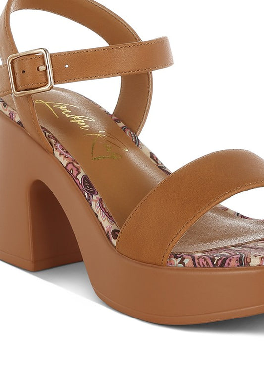Kolata Faux Leather Pin Buckle Platform Heels - Tigbul's Variety Fashion Shop