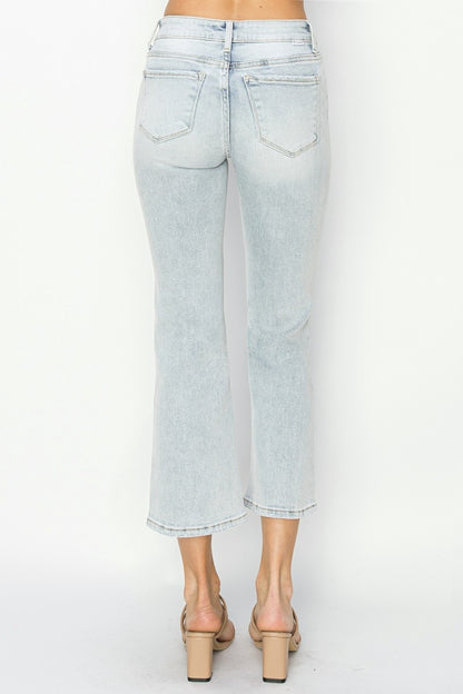 RISEN Full Size Mid Rise Cropped Flare Jeans - Tigbul's Variety Fashion Shop