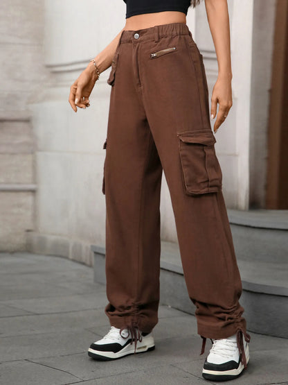 Wide Leg Cargo Jeans - Tigbul's Variety Fashion Shop