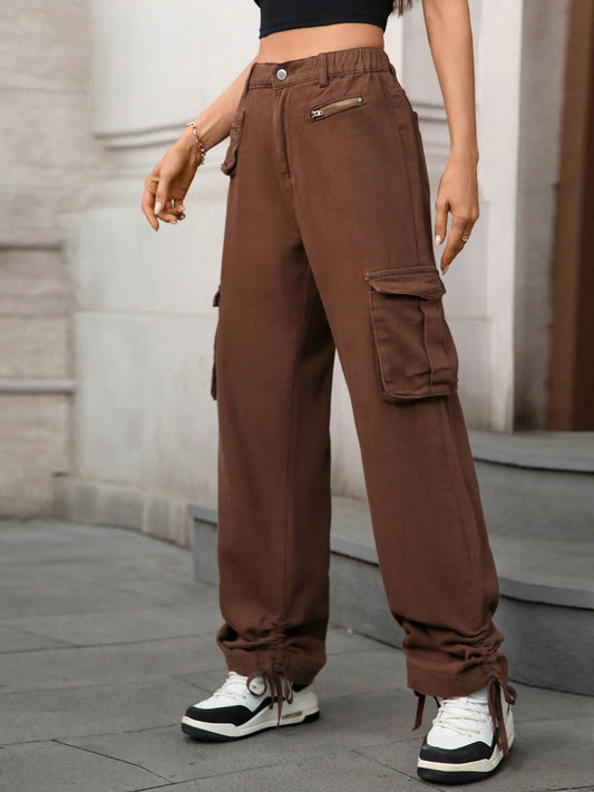 Wide Leg Cargo Jeans - Tigbul's Variety Fashion Shop