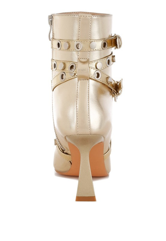 Jaunts Eyelets & Studs Harness Ankle Boots - Tigbul's Variety Fashion Shop