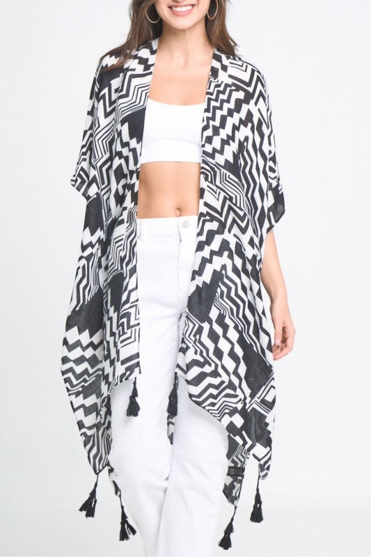 Geometric Art Kimono - Tigbul's Variety Fashion Shop