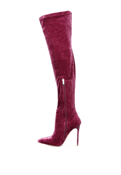 Stiletto Velvet Over The Knee Boots - Tigbuls Variety Fashion