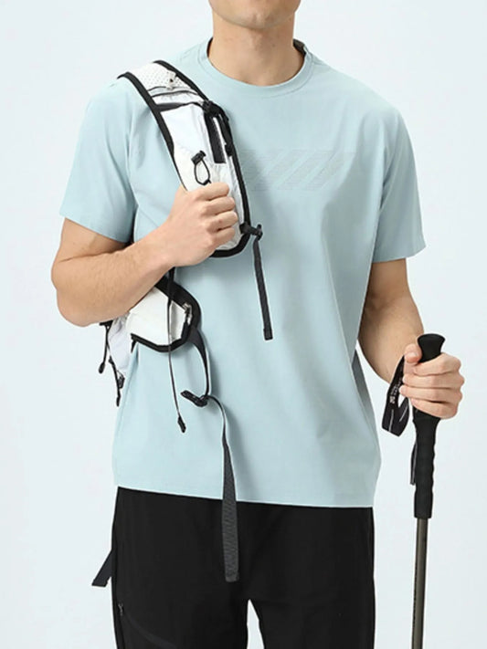 Men's Plus Size Round Neck Short Sleeve Active T-Shirt - Tigbul's Variety Fashion Shop