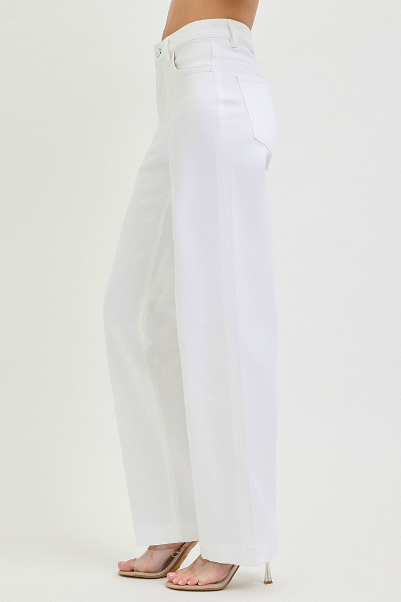 RISEN Full Size High Rise Wide Baggy Pants Plus Size - Tigbul's Variety Fashion Shop