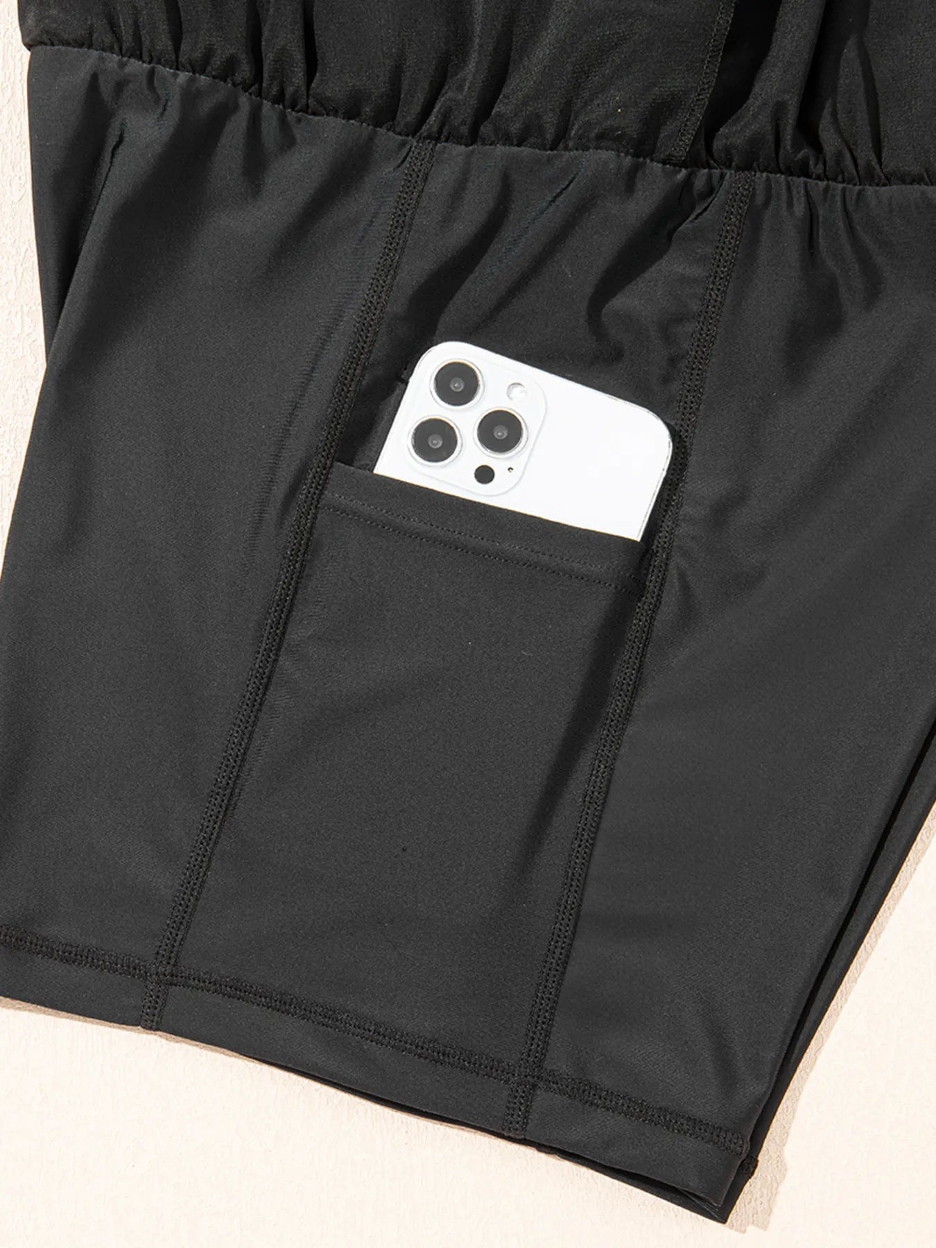 High Waisted Drawstring Swim Shorts - Tigbul's Variety Fashion Shop