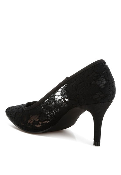 Masega Stiletto Heel Lace Pumps - Tigbul's Variety Fashion Shop