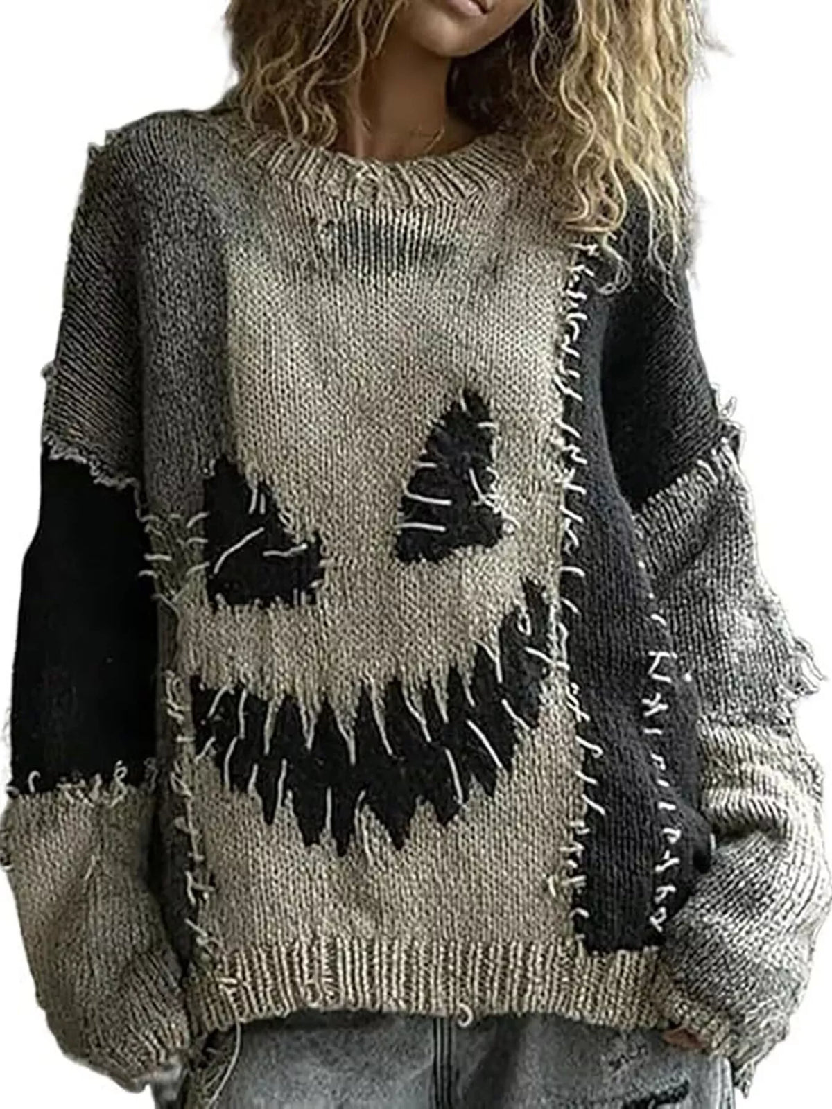 Oversized Drop Shoulder Halloween Sweater Sizes Small up to 5XL | Tigbuls