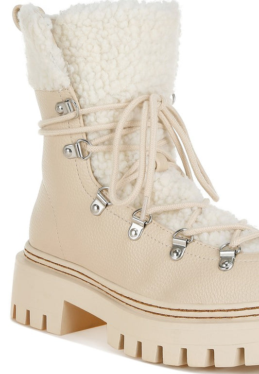 Omul Fleece & Faux Leather Boots - Tigbul's Variety Fashion Shop