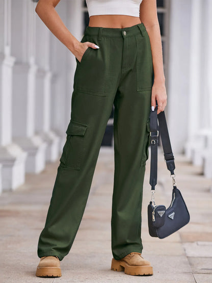 High-Waisted Cargo Jeans - Tigbul's Variety Fashion Shop