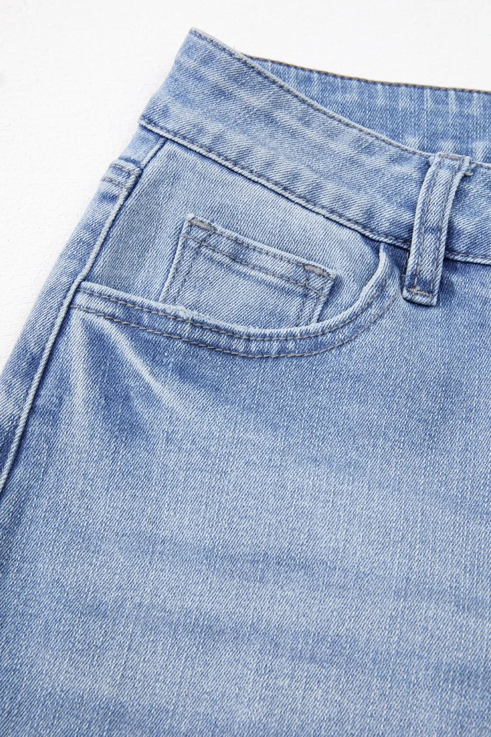 Mineral Wash Raw Hem High Waist Flared Jeans - Tigbul's Variety Fashion Shop