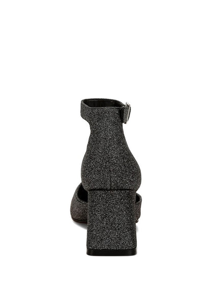 Taznia Glitter Block Heel Sandals - Tigbul's Variety Fashion Shop